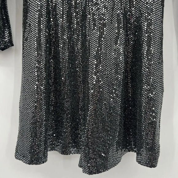 Zara Black Silver Sequin Glitter Blazer Playsuit Romper Women’s Size Small - Picture 7 of 9